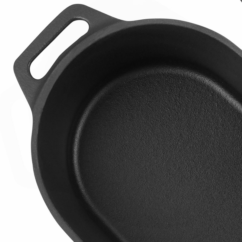 Batterie de cuisine robuste en fonte émaillée avec poignées de couvercle, 3,5 pintes, noir