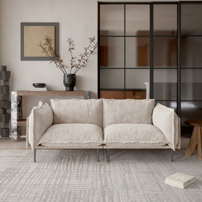 Aruba Upholstered 74.8'' Wide Velvet Modular Loveseat Sofa, 2-Piece