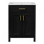 Ensemble de meuble-lavabo 24 po avec lavabo en céramique, meuble-lavabo peu encombrant - l 24 po x P 18 po x H 34 po, 2 portes à fermeture en douceur