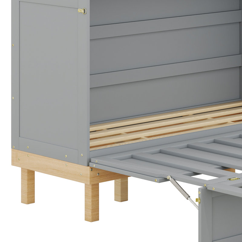 Lit escamotable peu encombrant, gris
