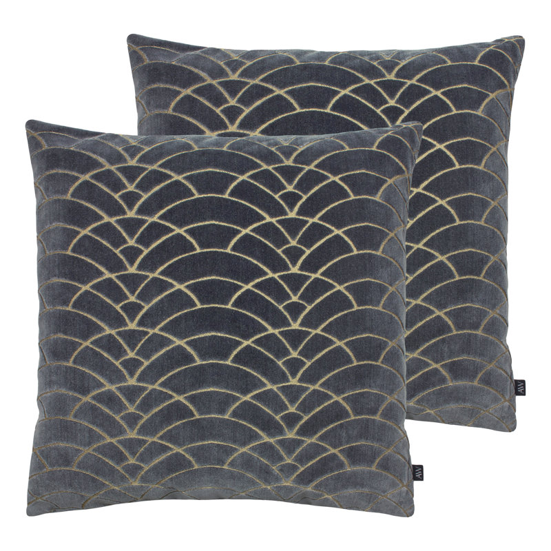 Geometric Square Throw Cushion, Ink