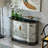 Silver Foil Hand-Painted Accent and Buffet Cabinet