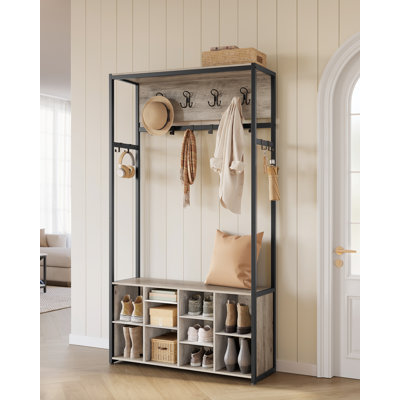 Hall Tree With Bench And Shoe Storage by 17 Stories