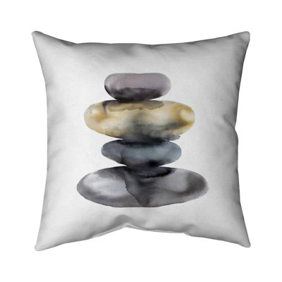 Still Life Gray Hot Stones Bedroom Pillow | Home Decor Pillow – Outdoor Throw Pillow with Insert, Weather-Resistant
