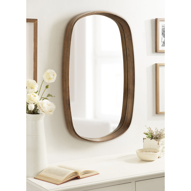Miroir mural Prema 20 x 30, Noyer brun, 30 po x 20 po, Rectangle