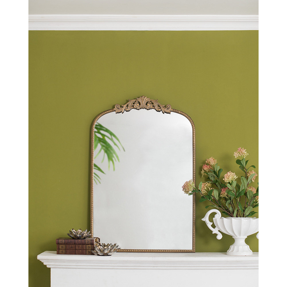 Emmeline Metal Arch Mirror, Gold, 36" x 24"
