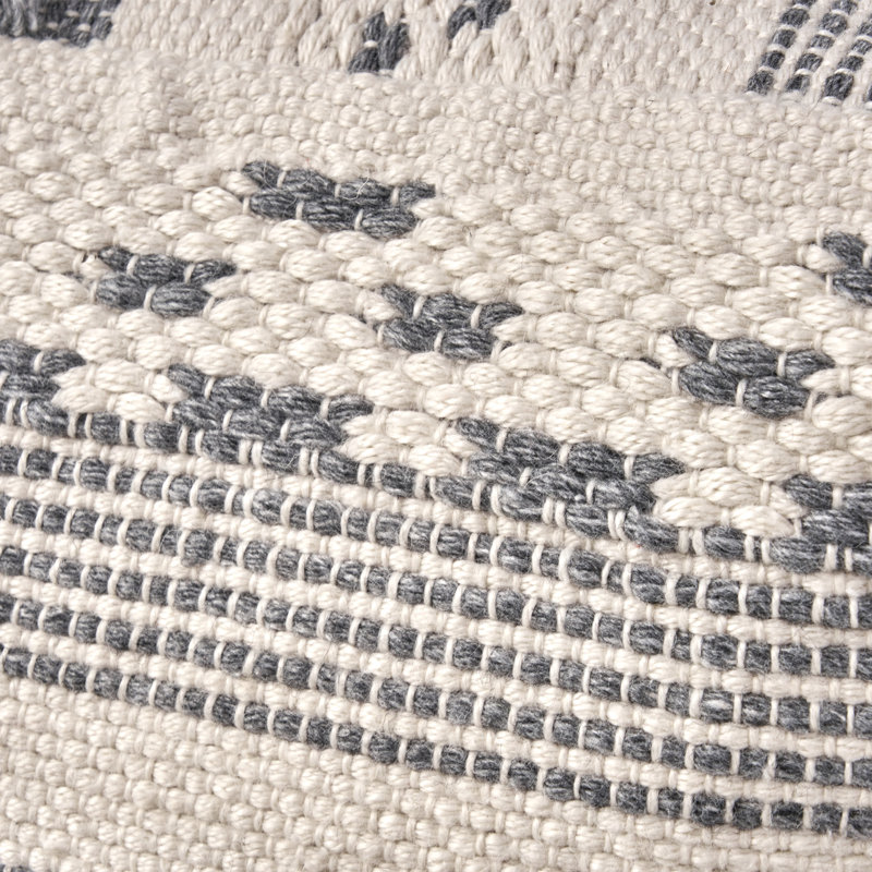 Grand pouf en faux fil, gris ivoire