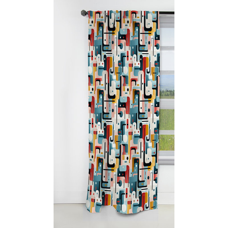 Urban Abstraction V - Abstract Curtain - Blackout Geometric Shapes Curtain - 1 Panels, 52" W x 63" L
