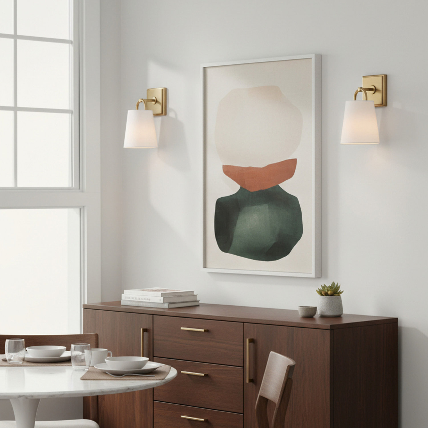 Single Light Armed Sconce, Aged Brass