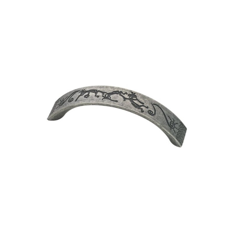 Poignée courbée 3-3 / 4 "Modern Southwestern, Argent antique