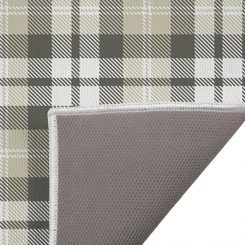 Gen Plaid Outdoor Doormat, Tan/Charcoal, 21'' W x 34'' L