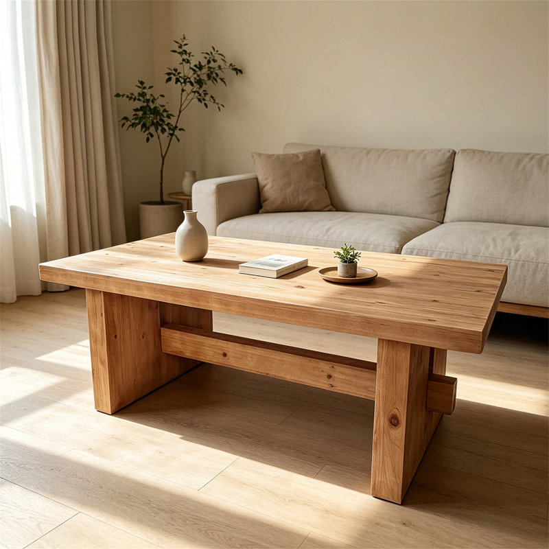 Table basse en bois massif avec dimensions personnalisables