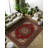 Guria Burgundy/Brown Oriental Vintage Look Machine Printed Cotton Chenille Area Rug-1594187551