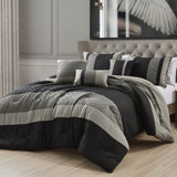 6 Piece Brushed Microfiber Plain Weave Comforter Bedding Set