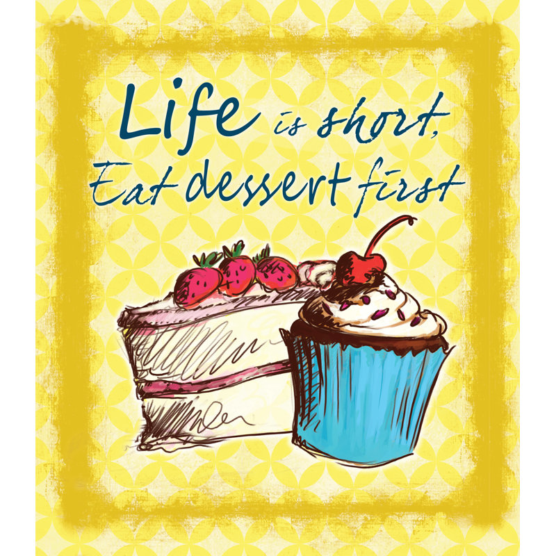 Dessert First - Painting Print, 122 cm H x 81 cm W, Black Floater Framed