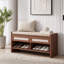 Polyester Blend Upholstered Bench