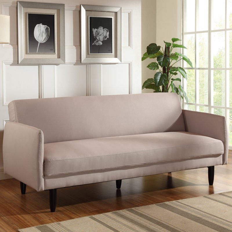 79.1'' Faux Leather Sofa, White Faux Leather
