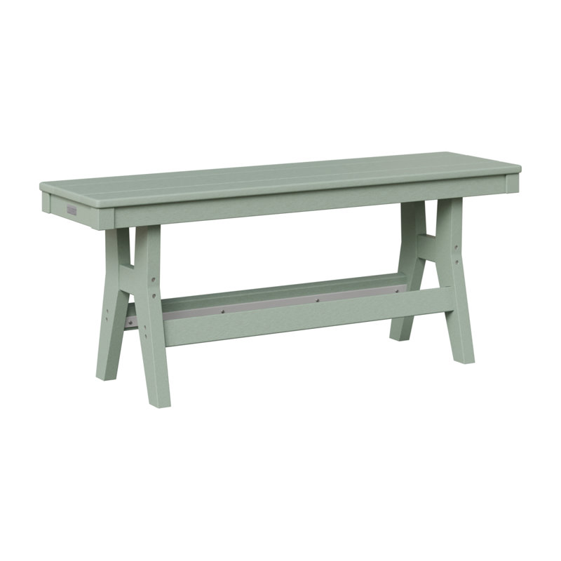 Harbor Outdoor Dining Bench, 22.5" H x 44" W x 12.5" D, Slate/White