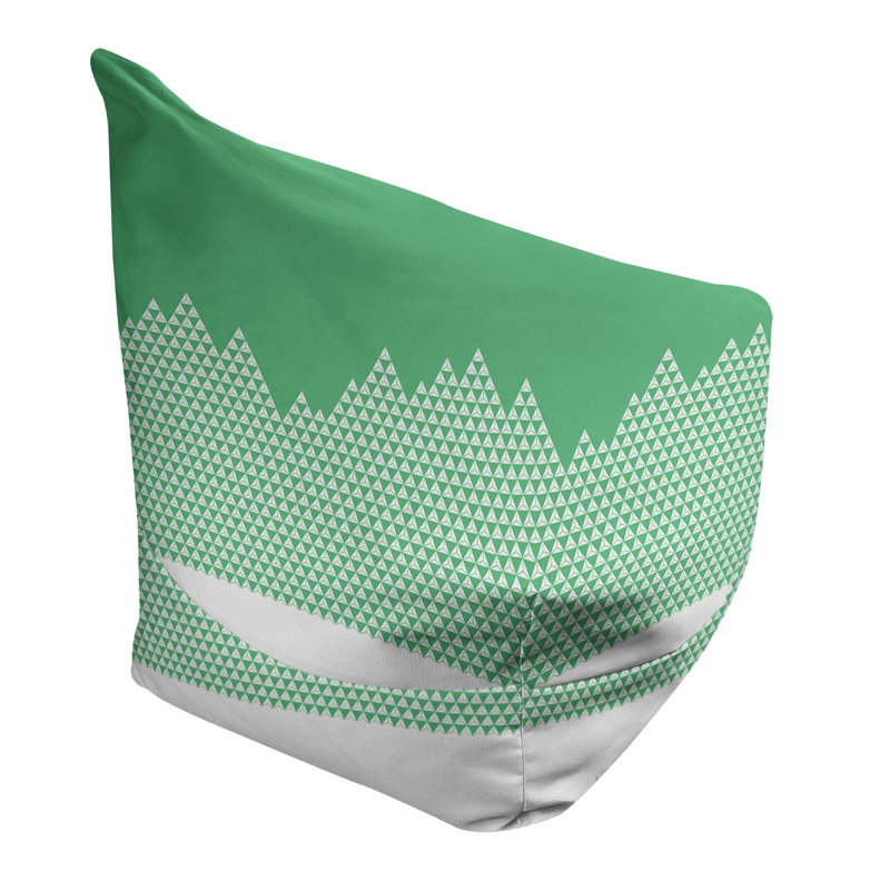 Sac de pois Leffel, Housse de pouf, H 38 po x l 42 po x P 29 po, Vert / Gris