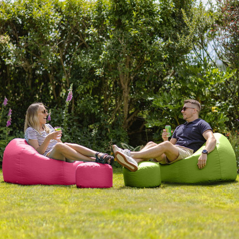 Veeva Classic Indoor Outdoor Bean Bag Chair & Pouffe, Pink