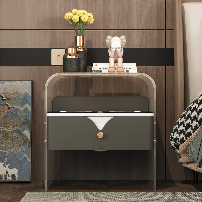 Table de chevet haute de 20 po avec charge et haut-parleur bleu