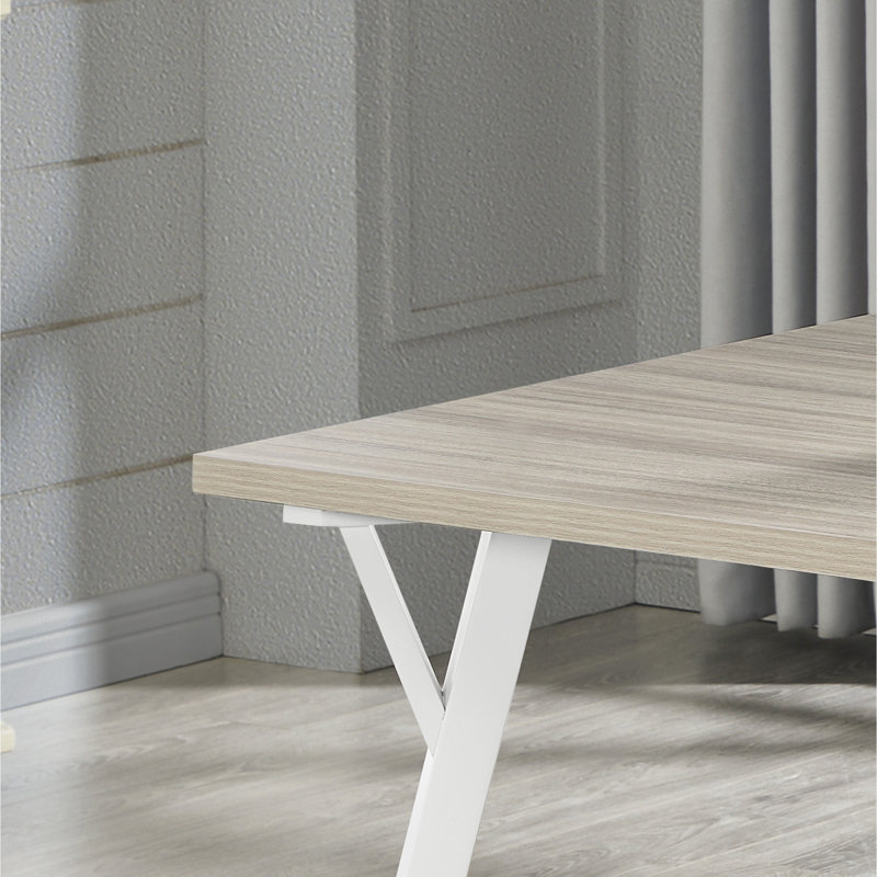 Table de salle à manger blanche et naturelle en bois naturel