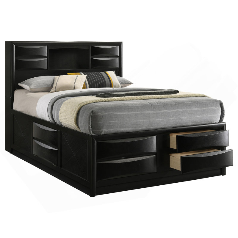 Jazz Black Queen Storage Bed, Queen
