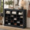 Console élégante à 24 casiers, armoire à chaussures moderne avec base incurvée, buffet polyvalent de haute qualité pour le couloir, la chambre à coucher et le salon