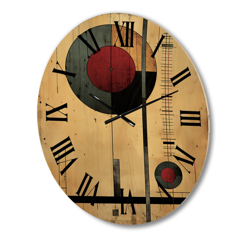 Horloge murale Unravellingthe Mystery Retro Geometric, Moyenne