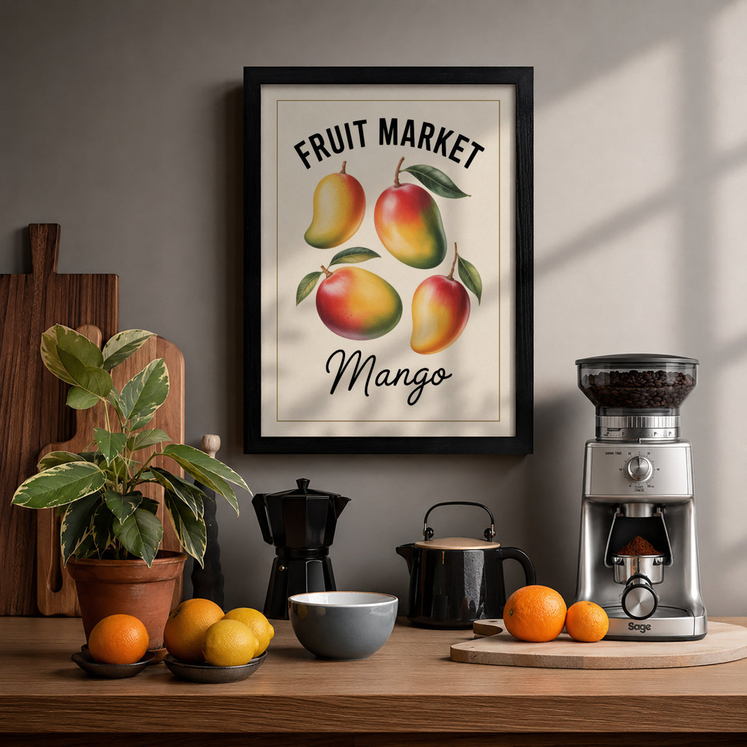 Fruit Market Mangoes Vintage - Framed Print