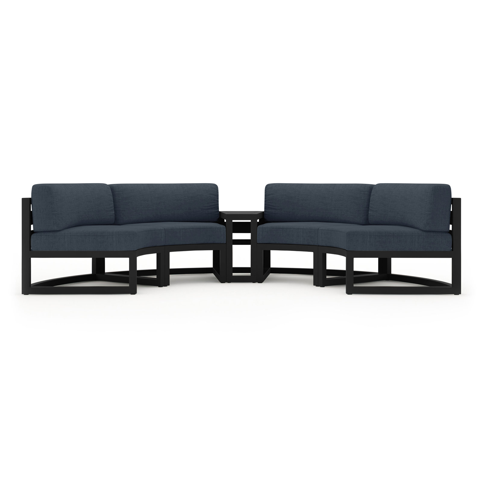 Bergeron 81" Sunbrella® Patio Sectional, Spectrum Indigo Sunbrella®, Black