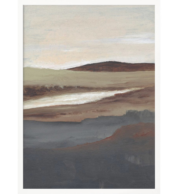 "Serene View" Framed Textured Wall Art, White, 24" H x 18" W