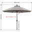 Parasol de patio en oléfine 9 pi 9 pi-681813122