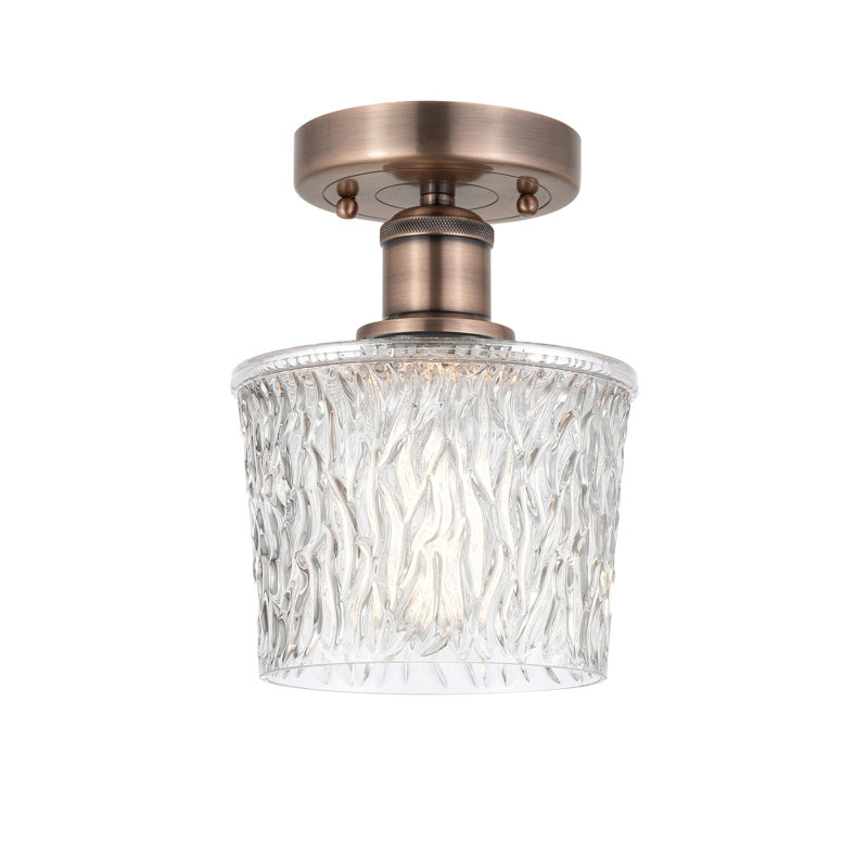 Plafonnier semi-encastré 1 lumière 6,5 po Camire, Cuivre antique