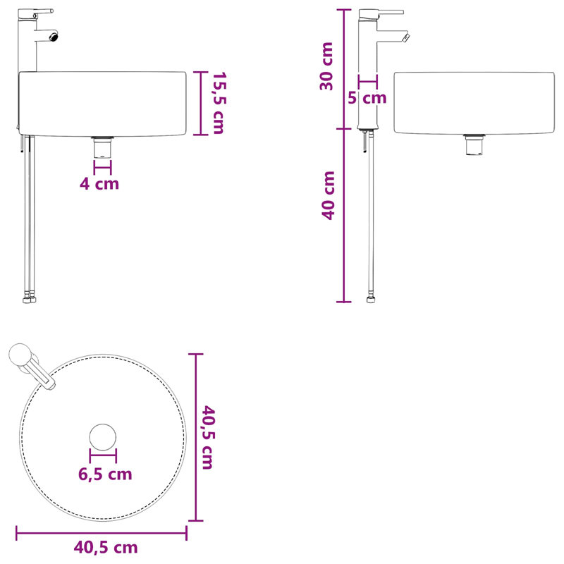 Belfry Bathroom 405mm W Metal Sink, Chrome