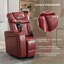 Fauteuils inclinables avec inclinaison électrique pivotante à 270 °, siège de cinéma maison en similicuir - plateau, support pour téléphone, porte-gobelets, port USB | Rouge cramoisi-1592281931
