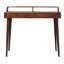 Console surélevée en châtaignier, 2 tiroirs, pieds nordiques, brun foncé