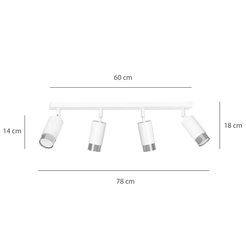 Cromwell 78cm 4 -Light Track Kit, Chrome, White