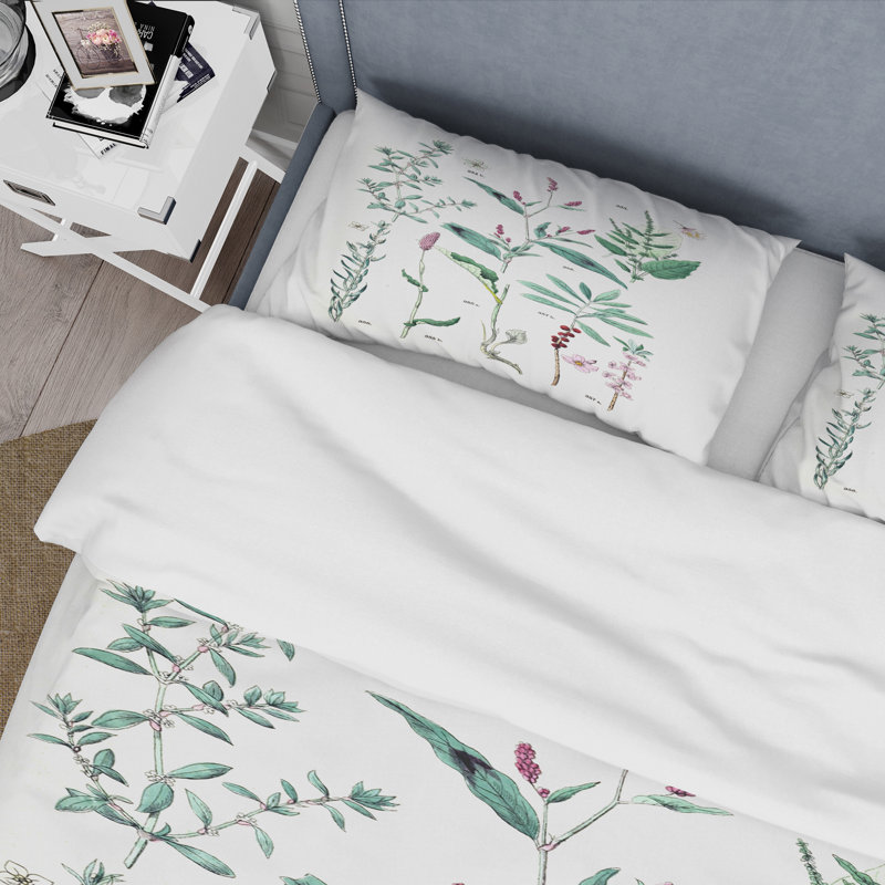 Plantes rétro - ensemble de housse de couette traditionnel - microfibre de polyester