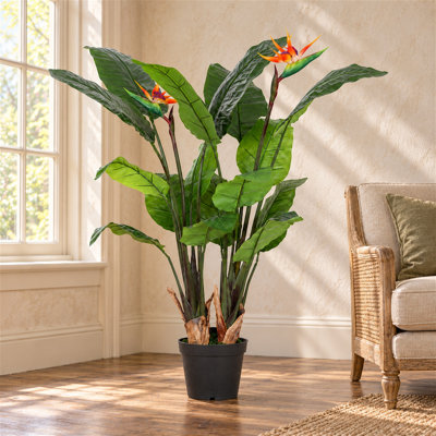120 cm H Faux Palm and Foliage Tree Plant in Plastic Pot Liner