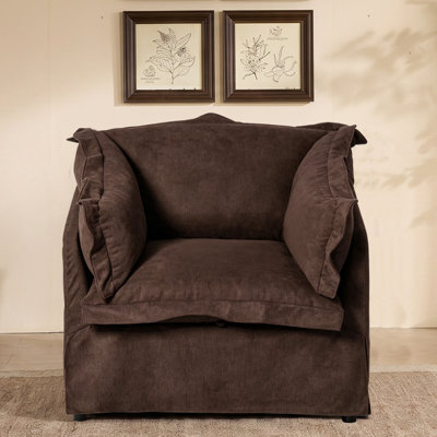 Chaise rembourrée vintage avec rangement caché et housse amovible