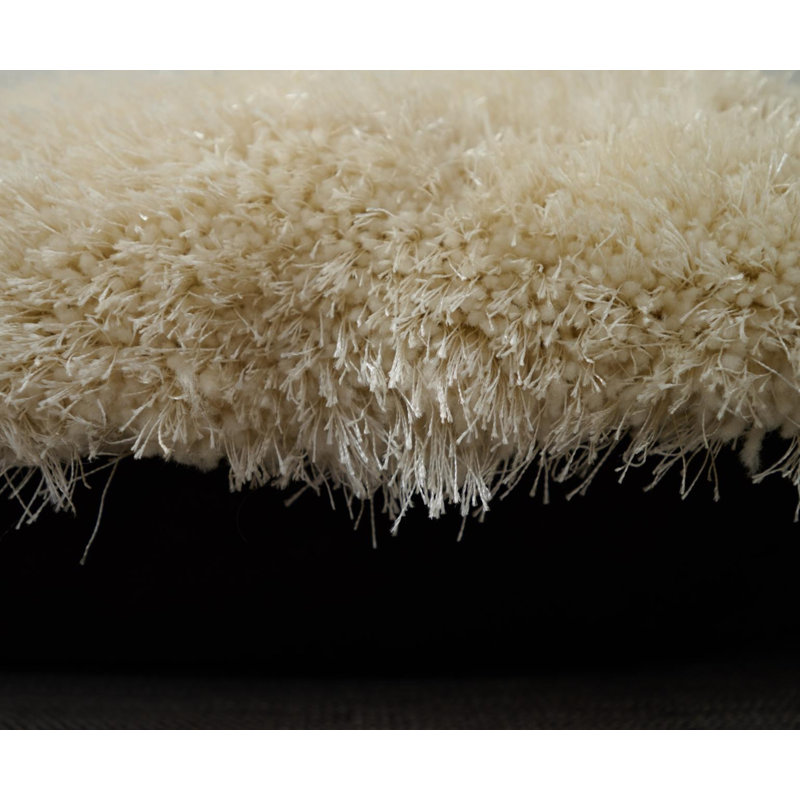 Mateos Collection Abstract Shag Pillow, 20" x 20", Brown/Beige/Black