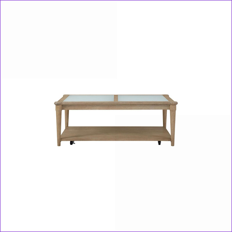 Table basse Elm Veneer Côtés en cascade