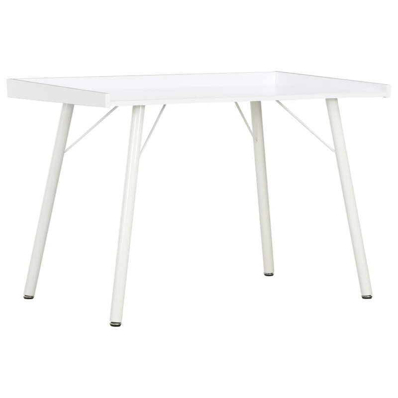 Abiba Metal Base Writing Desk, White