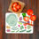 Green Vegetables Pattern Glass Serving Board Perfect for Kitchen Use and Food Presentation