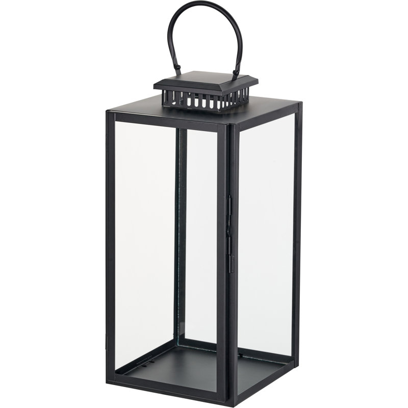 Metal Lantern, 48cm H x 22cm W x 48cm D, Black