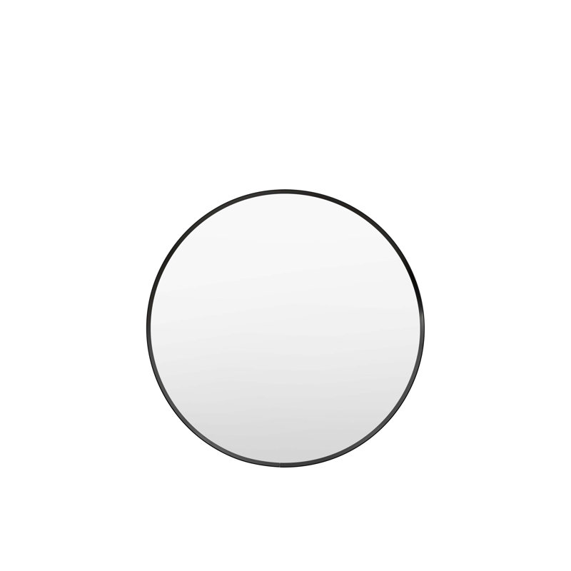 Anna Metal Framed Round Mirror, Black, 60cm x 60cm