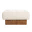 Lin carré avec revêtement beige, système de ressorts hélicoïdaux, repose-pieds non marquants, rembourrage facile à assembler, respirant et confortable, pieds en bois massif, pour le salon de la chambre à coucher, hauteur de 16,73 po