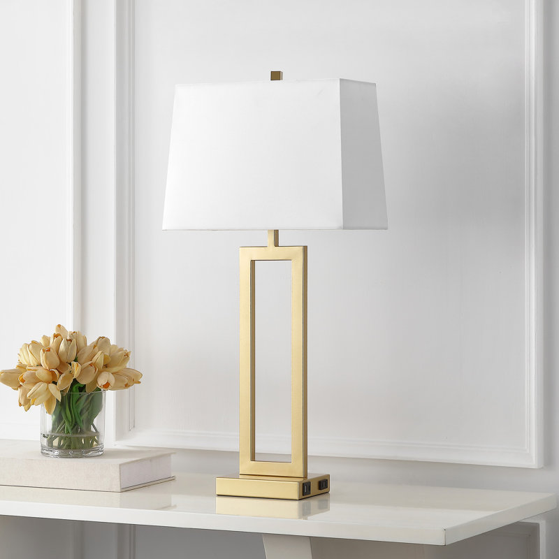 Lampe de table simple 28,5 po, Brun, Brun