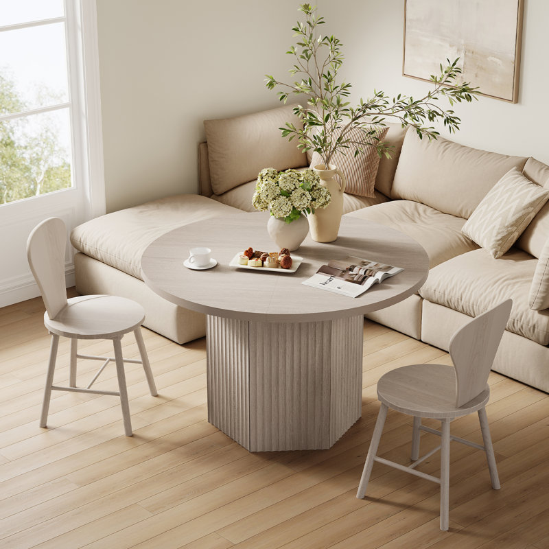 Table de salle à manger Shonta Cesiro, Aulne blanc